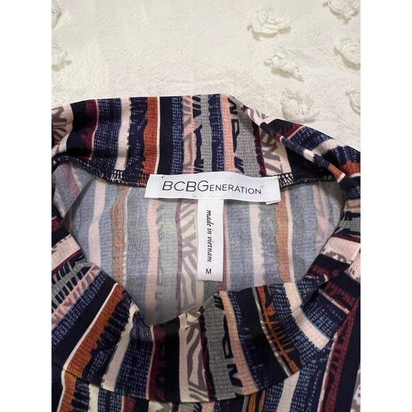 BCBGeneration Women's Striped Mod Mini Dress Boho Retro Size Medium - Picture 4 of 8